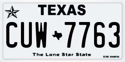 TX license plate CUW7763