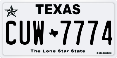 TX license plate CUW7774