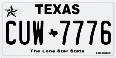 TX license plate CUW7776