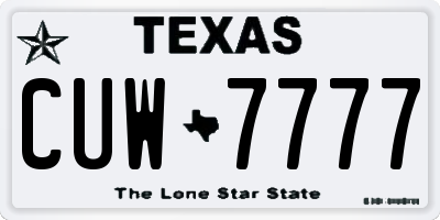 TX license plate CUW7777