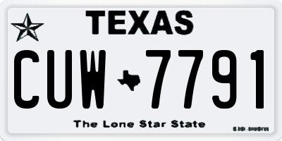 TX license plate CUW7791