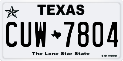 TX license plate CUW7804