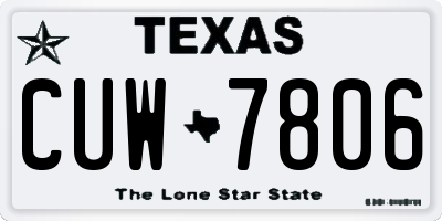 TX license plate CUW7806