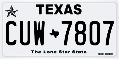 TX license plate CUW7807