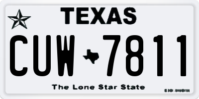 TX license plate CUW7811