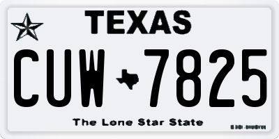 TX license plate CUW7825