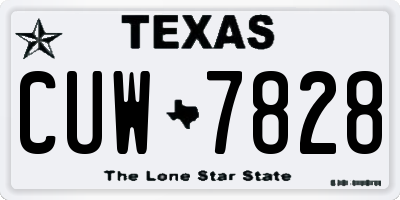 TX license plate CUW7828