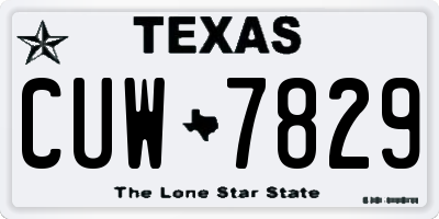 TX license plate CUW7829