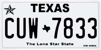 TX license plate CUW7833