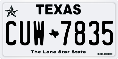 TX license plate CUW7835