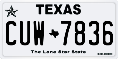 TX license plate CUW7836