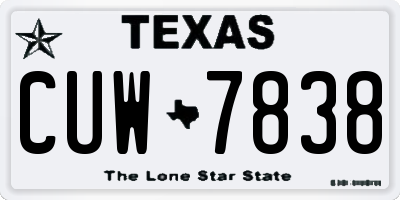 TX license plate CUW7838