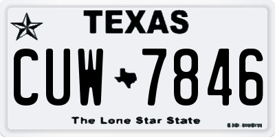 TX license plate CUW7846