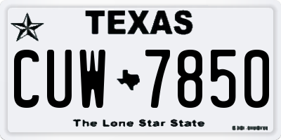 TX license plate CUW7850