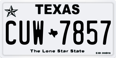 TX license plate CUW7857