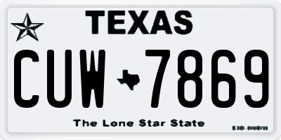 TX license plate CUW7869