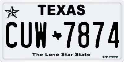 TX license plate CUW7874