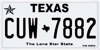 TX license plate CUW7882