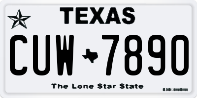 TX license plate CUW7890