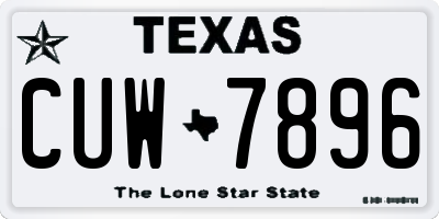 TX license plate CUW7896