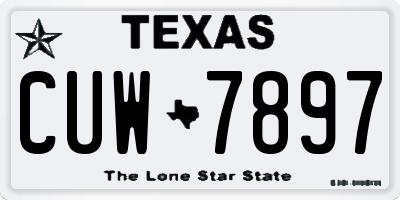 TX license plate CUW7897