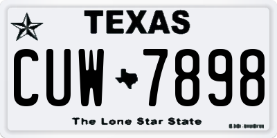 TX license plate CUW7898