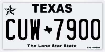TX license plate CUW7900