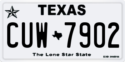 TX license plate CUW7902