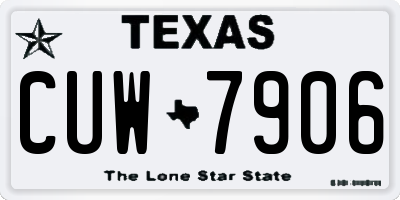 TX license plate CUW7906