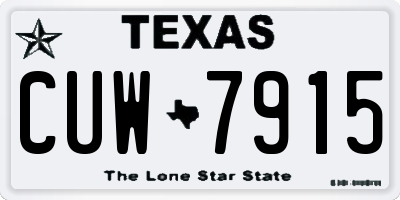 TX license plate CUW7915