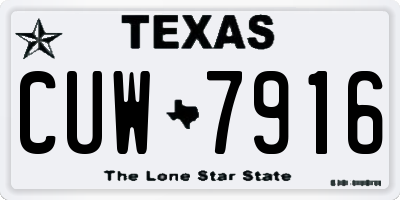 TX license plate CUW7916