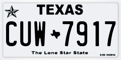 TX license plate CUW7917