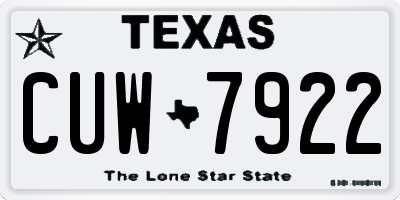 TX license plate CUW7922