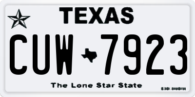 TX license plate CUW7923