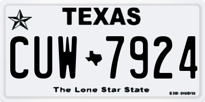 TX license plate CUW7924