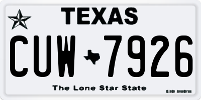 TX license plate CUW7926