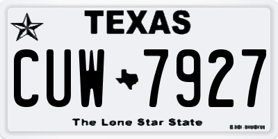 TX license plate CUW7927
