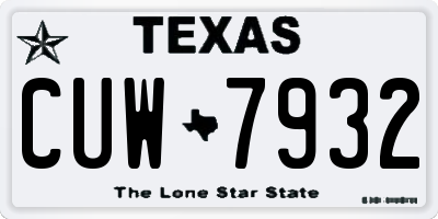 TX license plate CUW7932