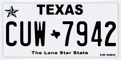 TX license plate CUW7942