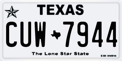 TX license plate CUW7944