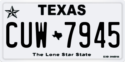 TX license plate CUW7945