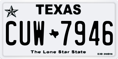 TX license plate CUW7946
