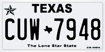 TX license plate CUW7948