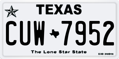 TX license plate CUW7952