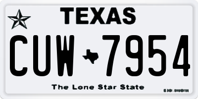TX license plate CUW7954