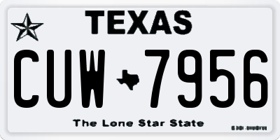 TX license plate CUW7956
