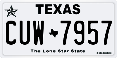TX license plate CUW7957