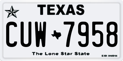 TX license plate CUW7958