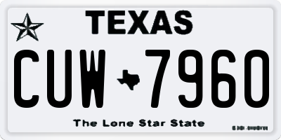 TX license plate CUW7960