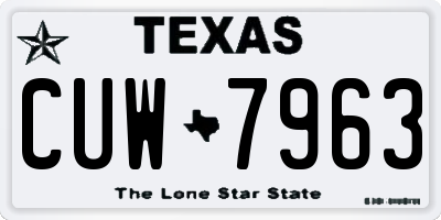 TX license plate CUW7963